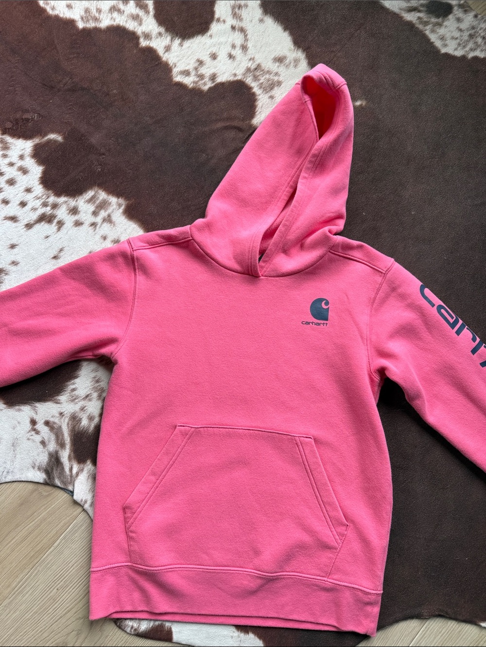 Carhartt Pink Kids Pullover Hoodie with Logo